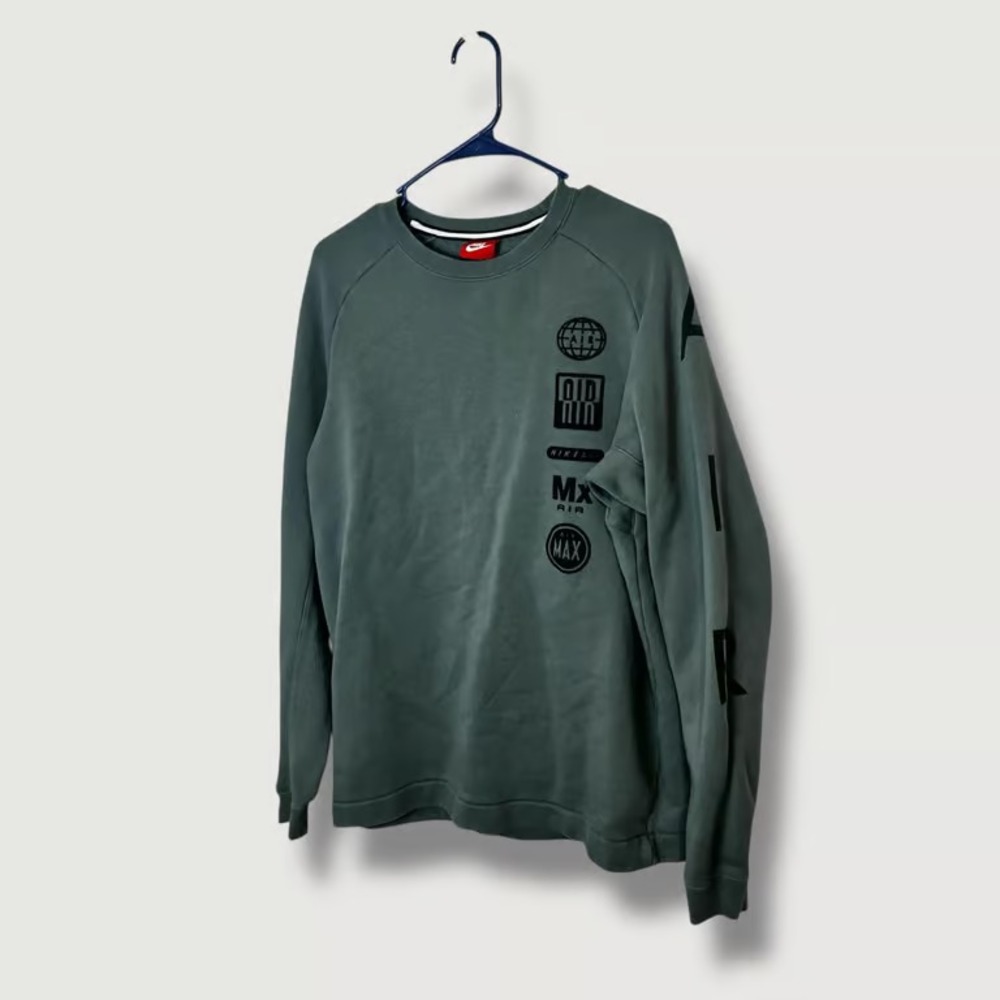 Nike Air Max Mens Green Sweatshirt Size Medium